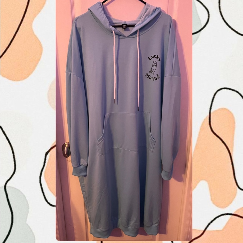 Blue sweatshirt dress
